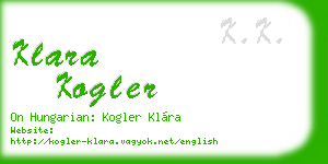 klara kogler business card